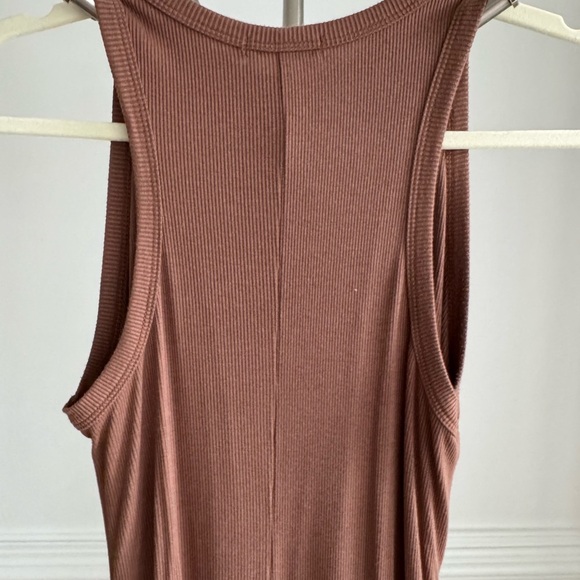 Heart & Hips Maternity Chocolate Brown Sleeveless Ribbed Dress Size Small - Picture 6 of 6